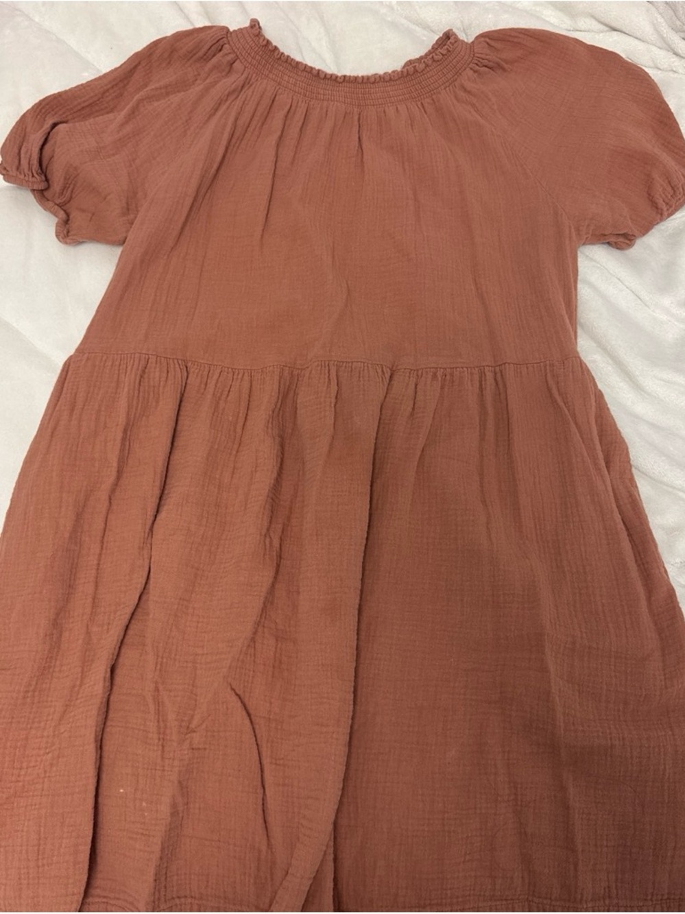 Universal Thread Girls' Rusty Terracotta Cotton Gauze Dress